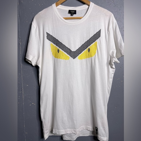 Fendi White Monster Eyes Tee size 52 (XL) - Picture 1 of 8